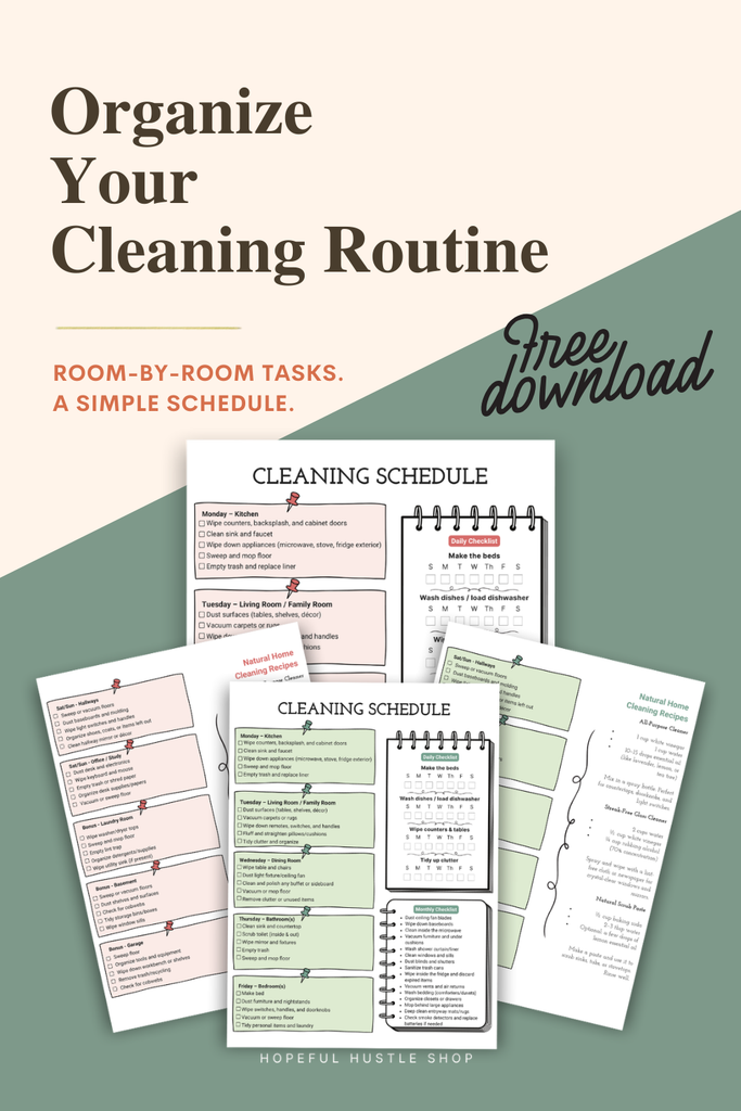 cleaning checklist printable pinterest pin 2