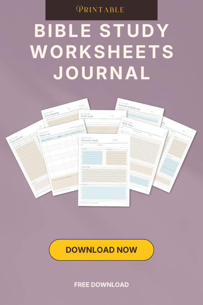 bible study worksheets journal pin 1