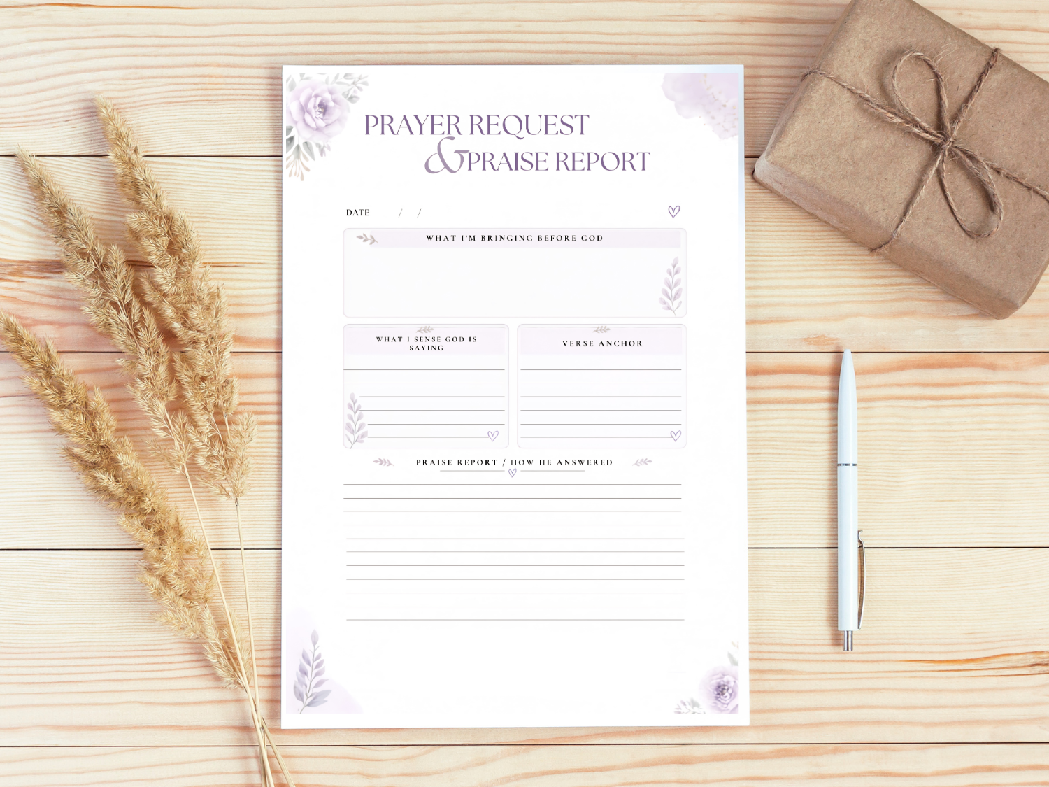 prayer journal printable mockup