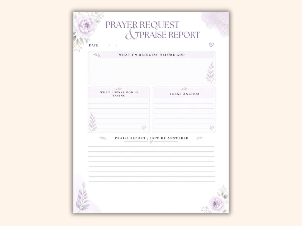 Free Prayer request praise report for blog 5