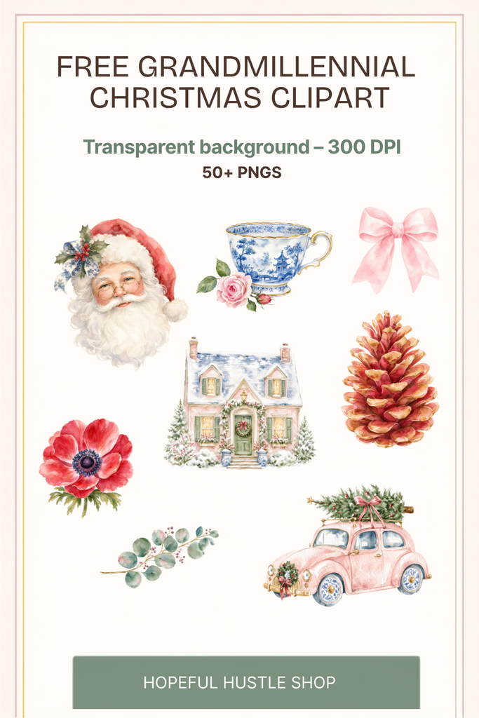 Grandmillennial Christmas pinterest pin 1