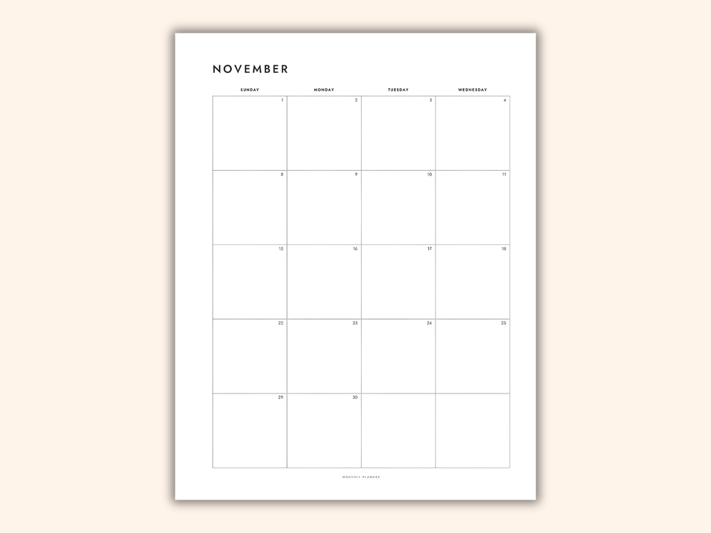 Nov 2026 Planner Page Calendar 1
