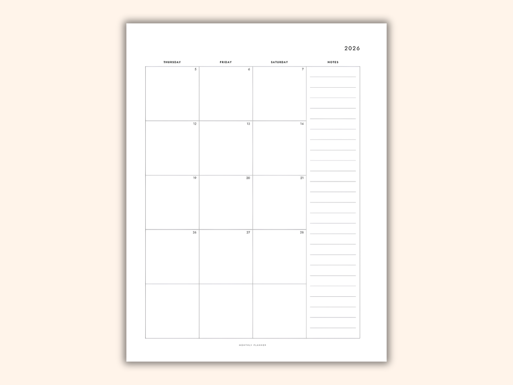 Nov 2026 Planner Page Calendar 2