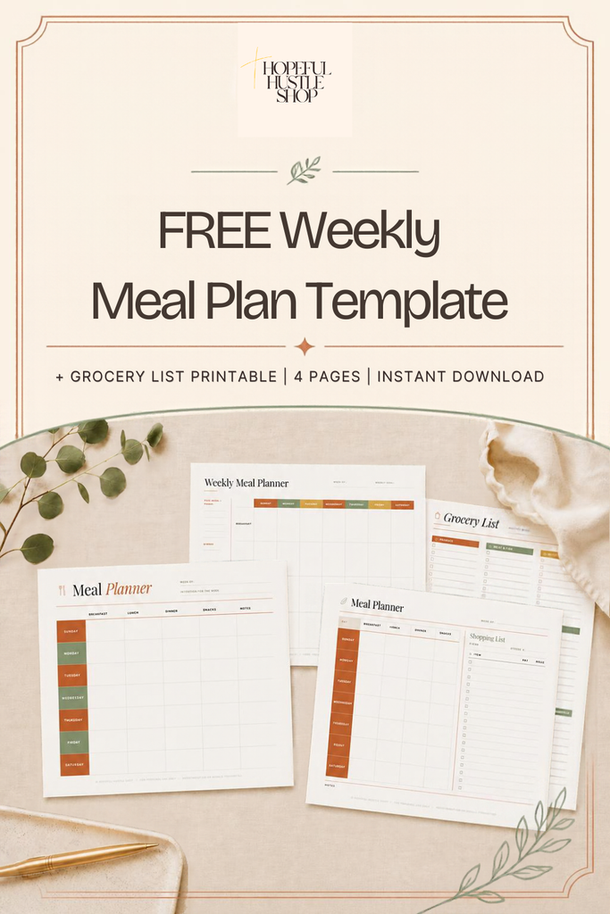 free weekly meal plan template 1