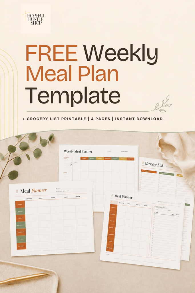 free weekly meal plan template 2